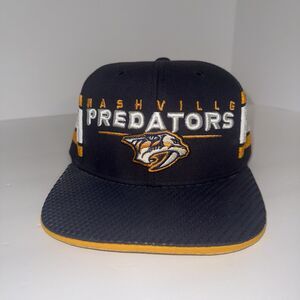 Nashville Predators Sports Team Hockey Rubber Brim Youth Hat Blue Yellow Cap